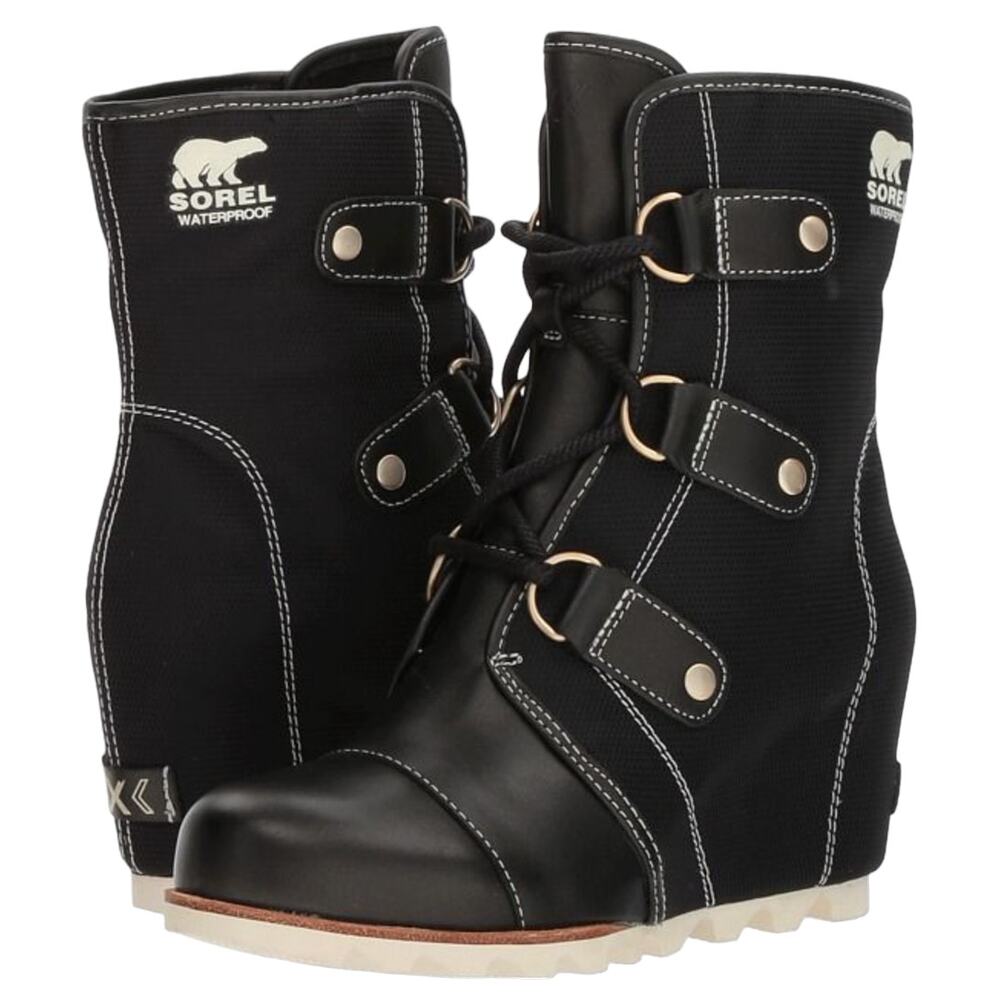 Sorel Joan Of Arctic Mid X Celebration Black Hidden Wedge Winter Boots - Picture 3 of 13